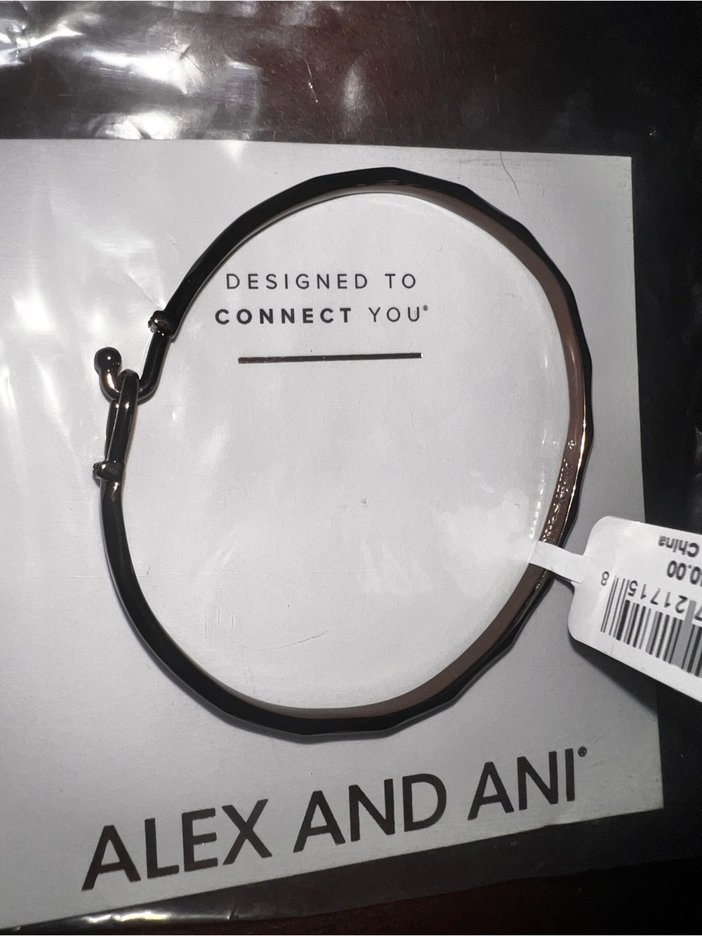 Alex and Ani Shiny Chocolate Gold Faceted Bangle Bracelet